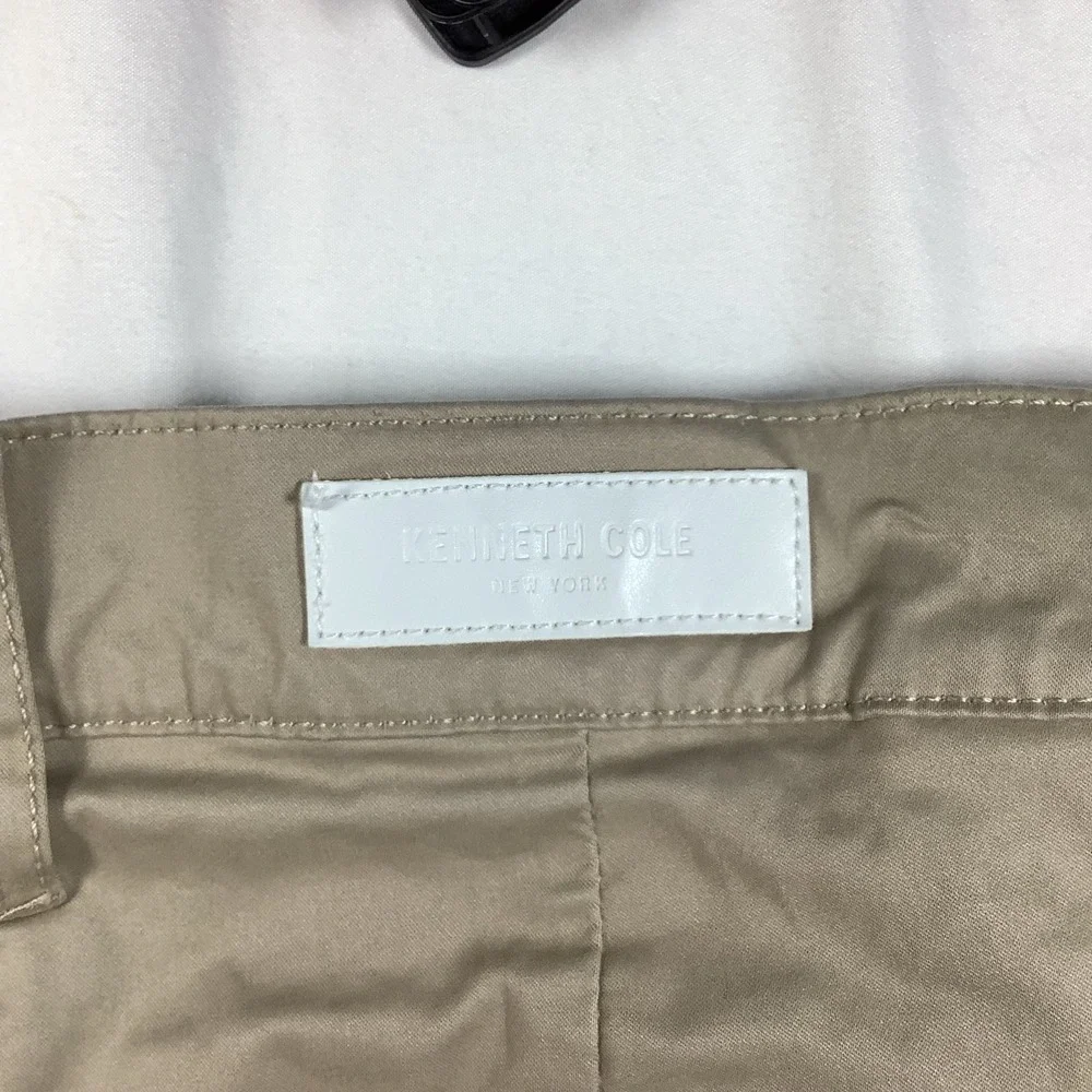 Kenneth‎ Cole Men's Tan Chino Shorts Flat Front Cuffed Casual